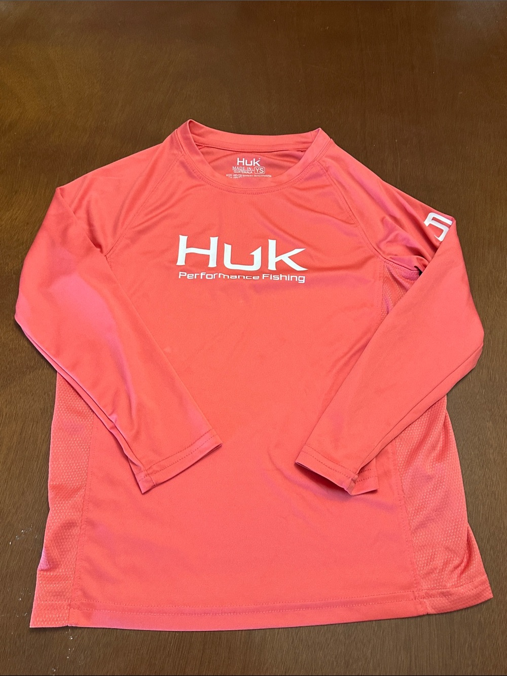 Huk Coral Salmon Performance Fishing Long Sleeve Shirt Youth
